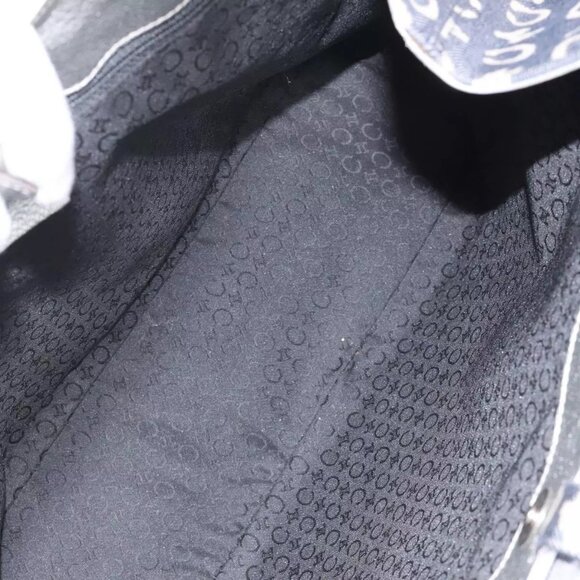 CELINE C Sulky Circle Shoulder Bag Canvas Navy Clear Auth 114765 - Picture 9 of 16